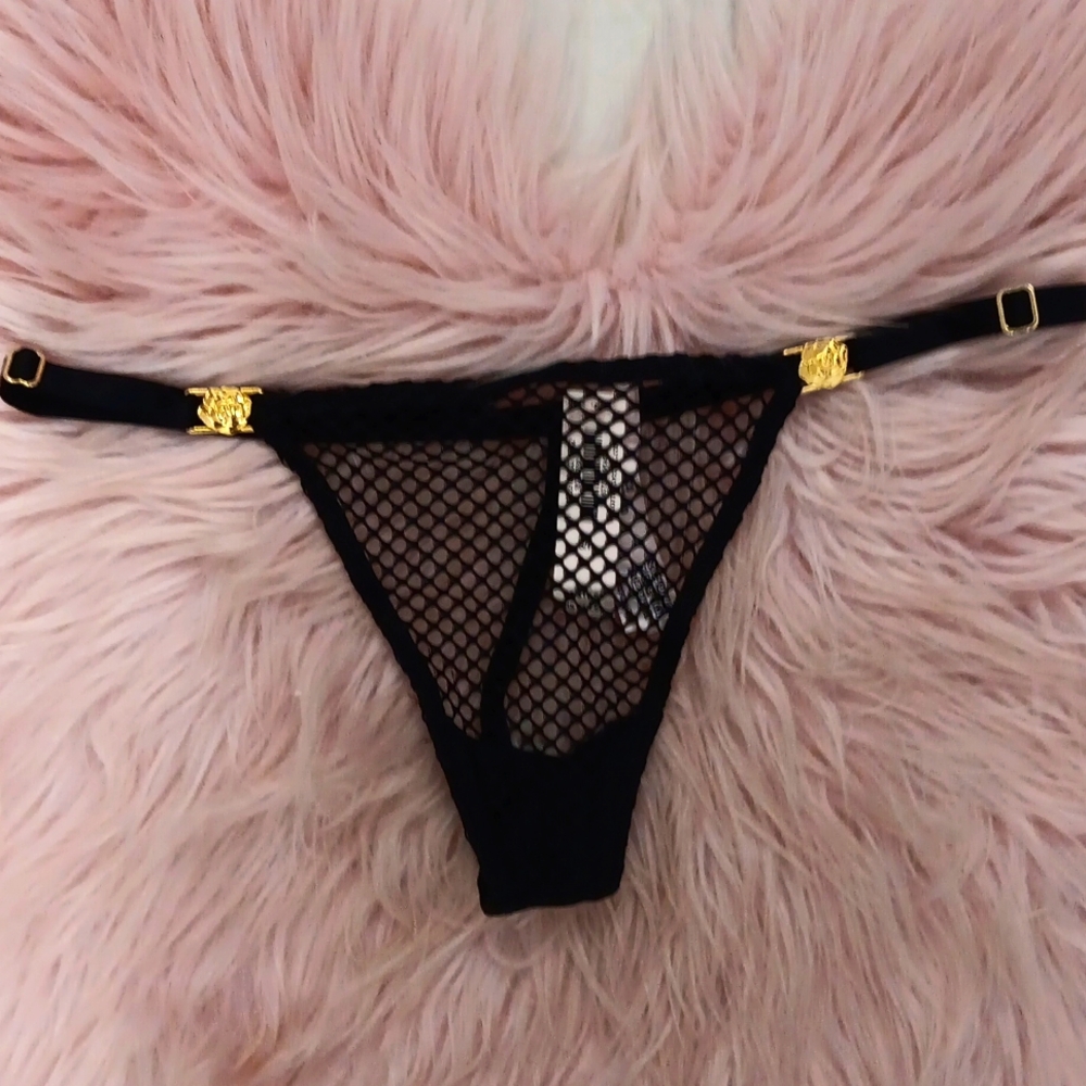 Brand New VICTORIA'S SECRET VERY SEXY FISHNET ROSEHIP G-STRING-S